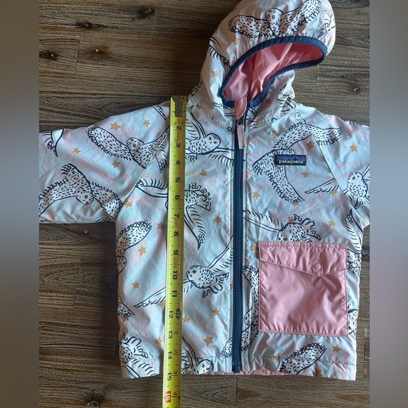 Patagonia Reversible Hooded Jacket Light Pink Owl 3T - Picture 10 of 12